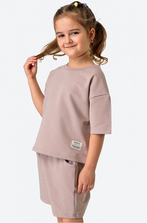 Костюм оверсайз из футера двухнитки для девочки Bonito