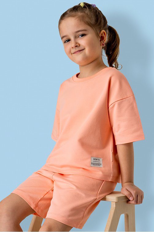 Костюм оверсайз из футера двухнитки для девочки Bonito
