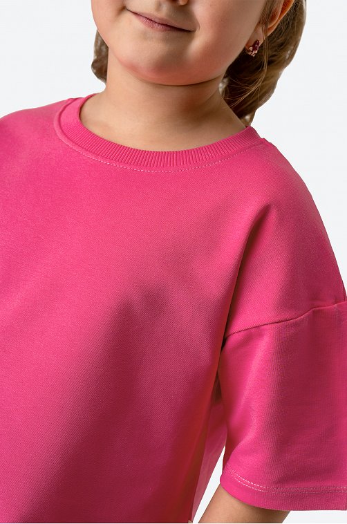 Костюм оверсайз из футера двухнитки для девочки Bonito