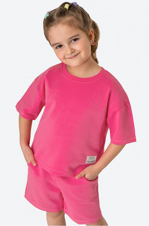 Костюм оверсайз из футера двухнитки для девочки Bonito