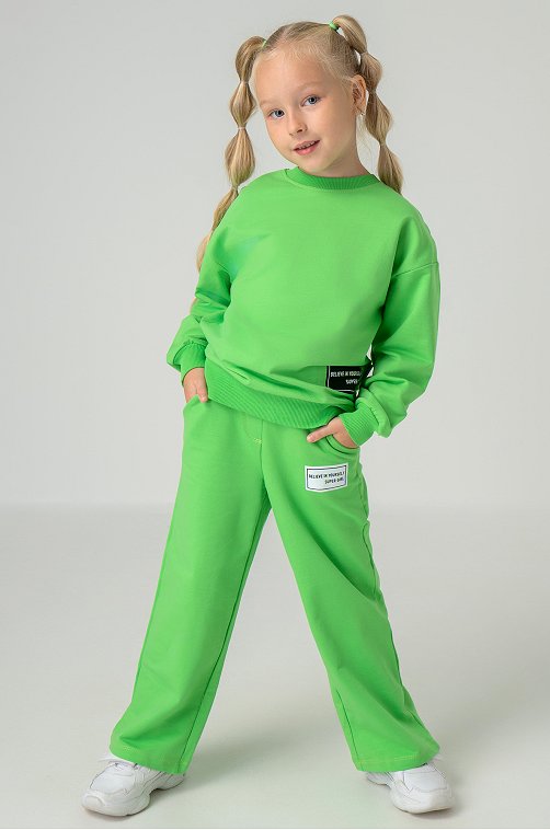 Хлопковый костюм для девочки из футера Bonito