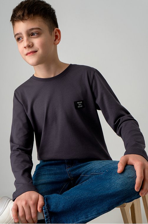 Хлопковый лонгслив для мальчика Bonito