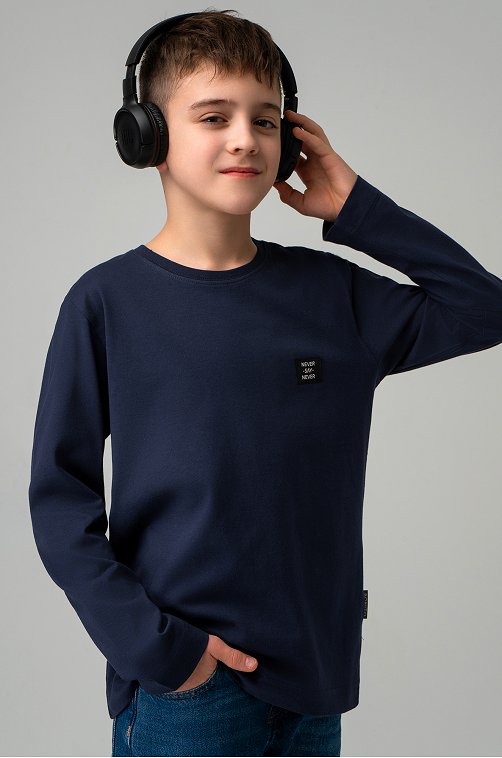 Хлопковый лонгслив для мальчика Bonito