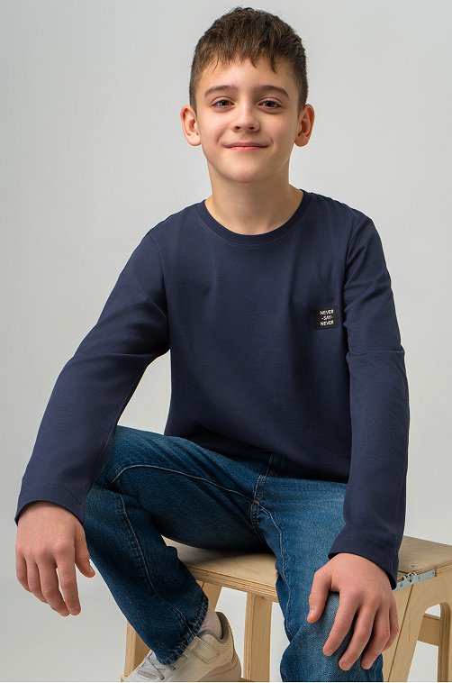 Хлопковый лонгслив для мальчика Bonito