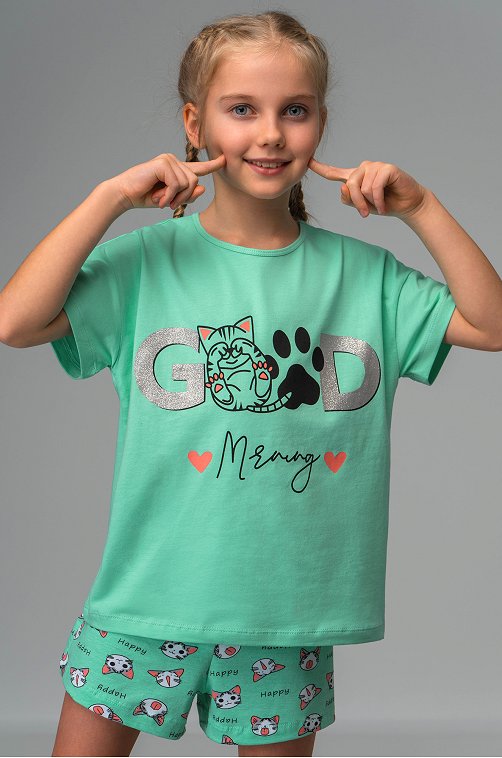 Пижама для девочки с шортами Bonito