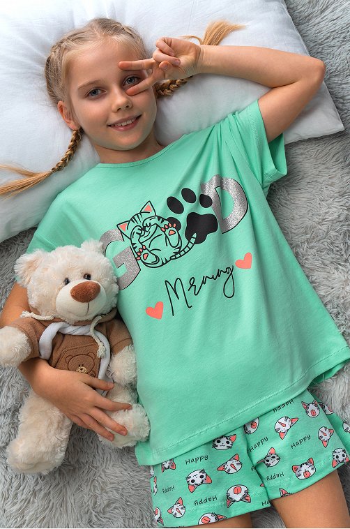 Пижама для девочки с шортами Bonito