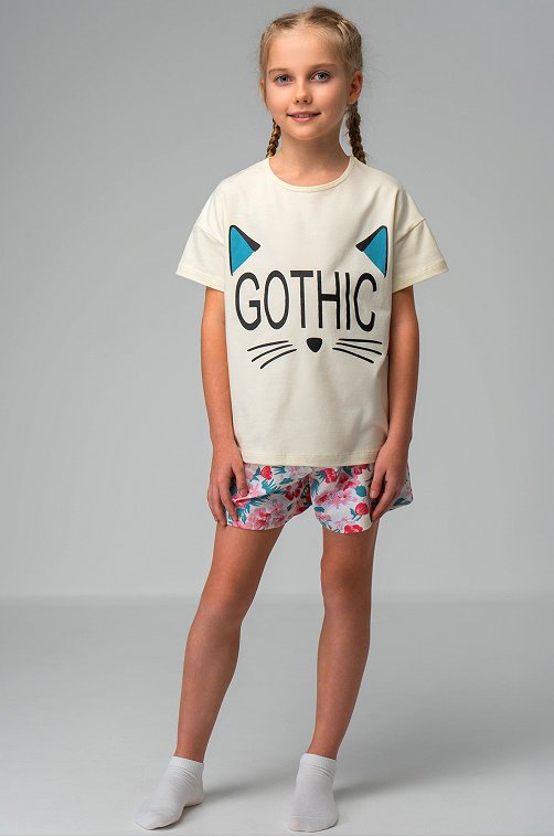 Пижама для девочки с шортами Bonito