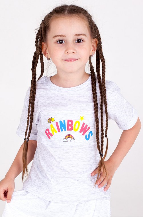 Хлопковая футболка для девочки Takro