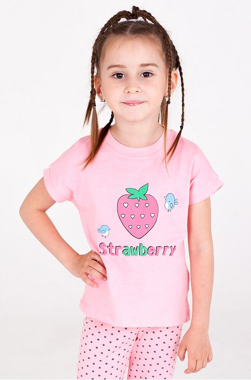 Хлопковая футболка для девочки Takro