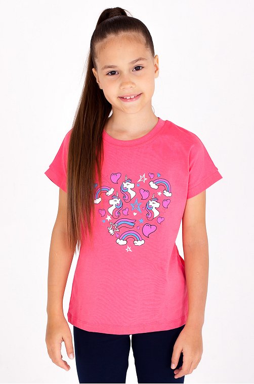 Хлопковая футболка для девочки Takro
