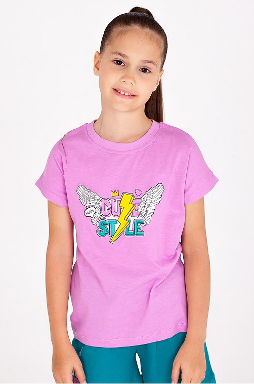 Хлопковая футболка для девочки Takro