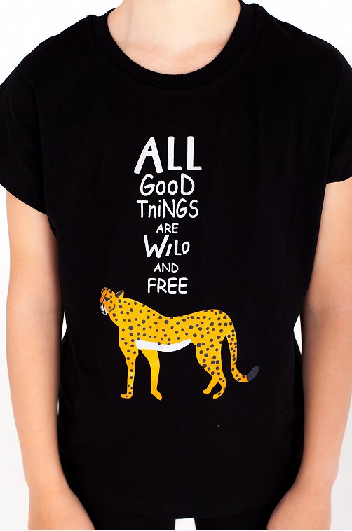 Хлопковая футболка для девочки Takro