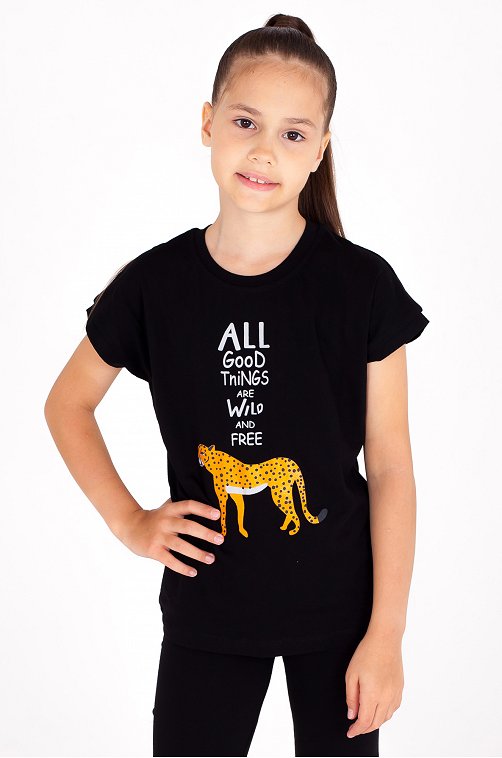 Хлопковая футболка для девочки Takro