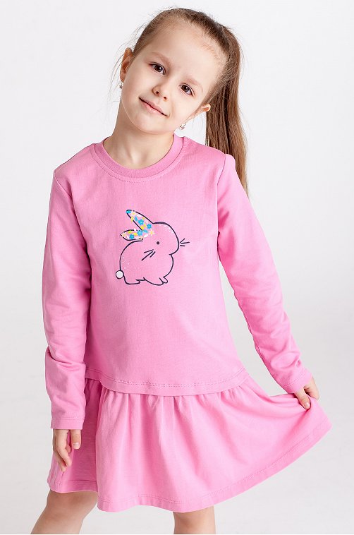 Хлопковое платье для девочки с лайкрой Takro