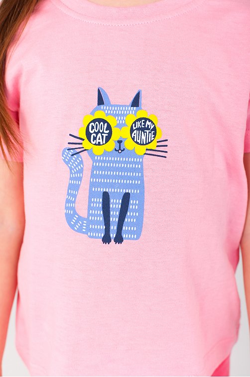 Хлопковая футболка для девочки Takro