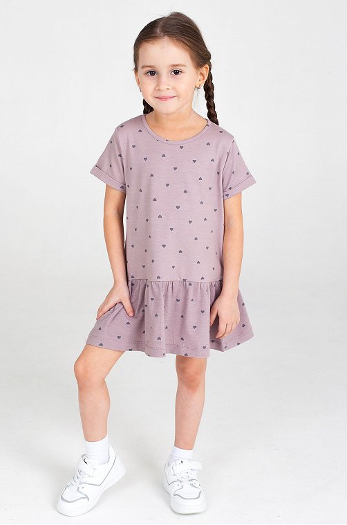 Летнее хлопковое платье с лайкрой для девочки Takro