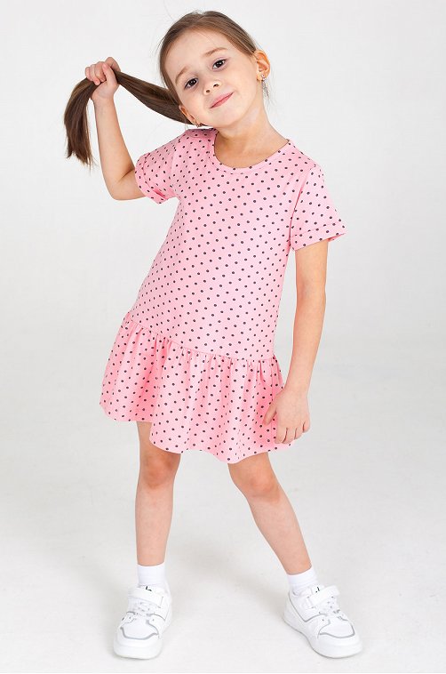 Летнее хлопковое платье с лайкрой для девочки Takro