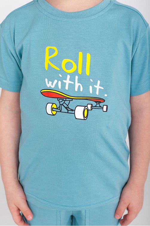 Хлопковая футболка с лайкрой для мальчика Takro