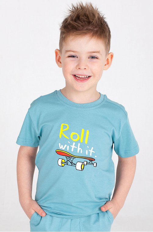 Хлопковая футболка с лайкрой для мальчика Takro