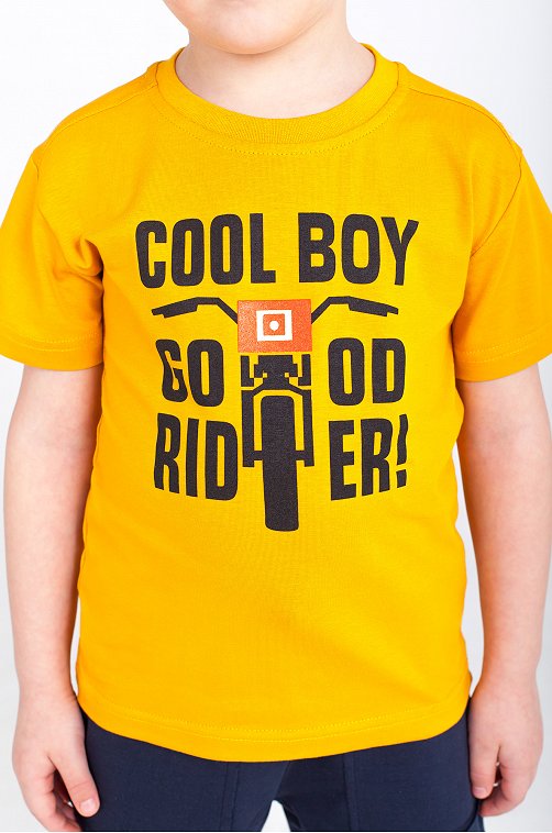 Хлопковая футболка с лайкрой для мальчика Takro