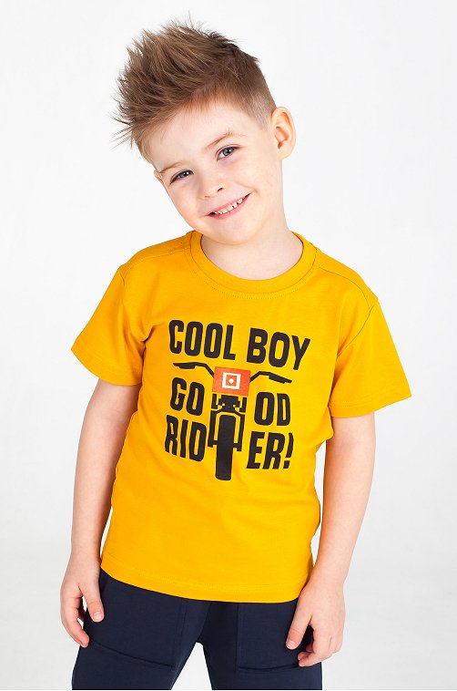 Хлопковая футболка с лайкрой для мальчика Takro