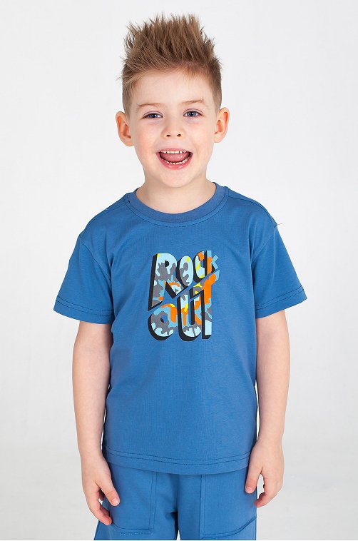 Хлопковая футболка с лайкрой для мальчика Takro