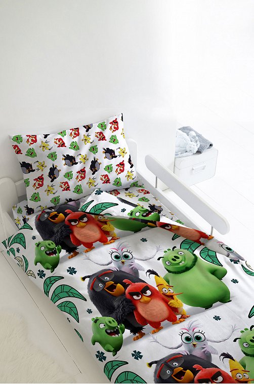 Детское постельное белье из бязи, 1,5 сп, наволочки 50*70 Angry Birds 2