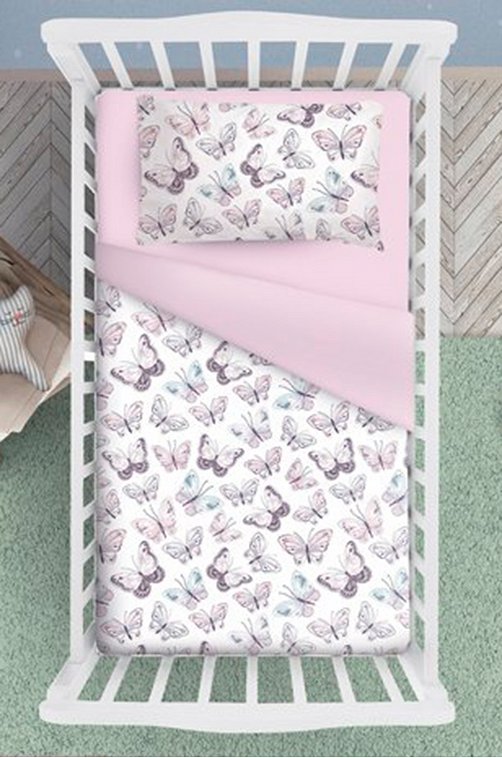 Детское постельное белье из перкаля, ясельный на резинке, наволочки 40x60 Традиция