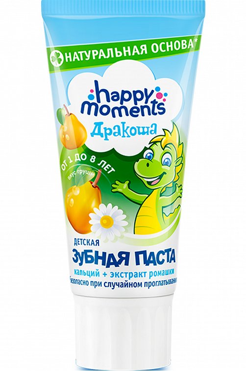 Детская зубная паста со вкусом груши от 1 до 8 лет 60 мл Happy Moments