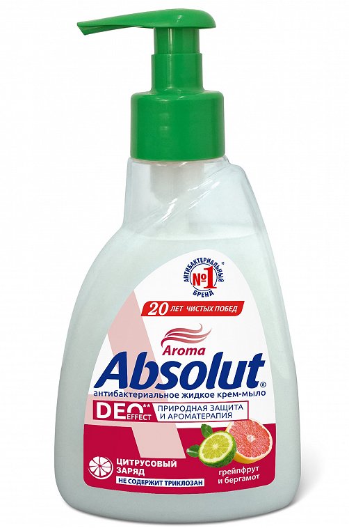 Мыло жидкое Absolut Deo effect Грейпфрут и бергамот 250 г. Absolut