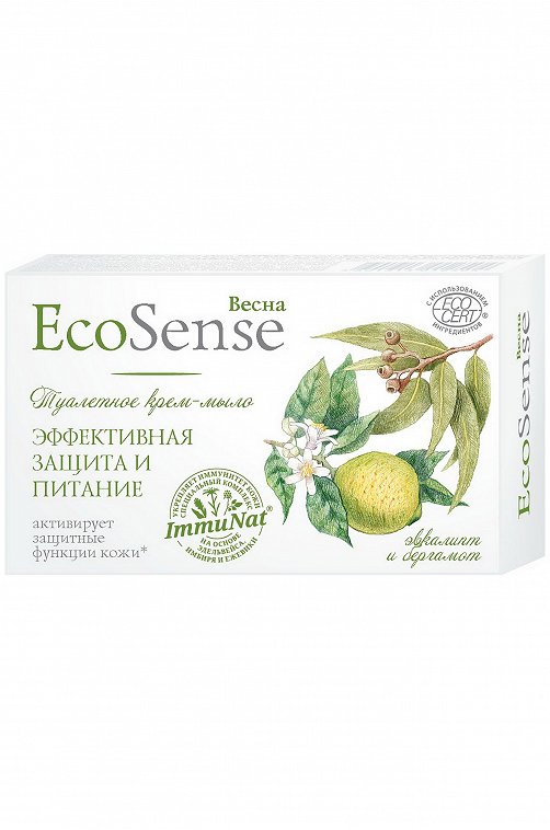 Крем-мыло туалетное Ecosense эвкалипт и бергамот 90 г Весна