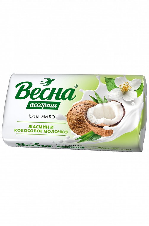 Мыло туалетное жасмин и кокосовое молочко 90 г. Весна