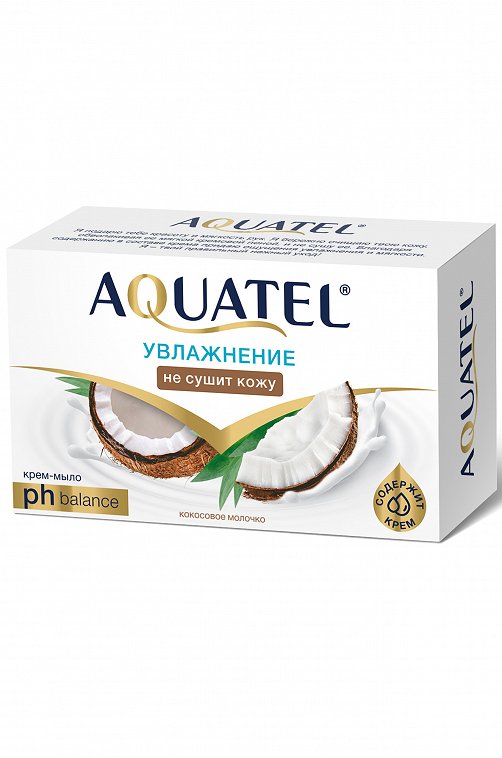 Крем-мыло твердое кокосовое молочко 90 гр Aquatel