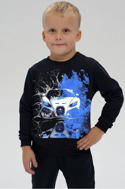 Толстовка для мальчика VGtrikotazh 6628380 синий купить оптом в HappyWear.ru