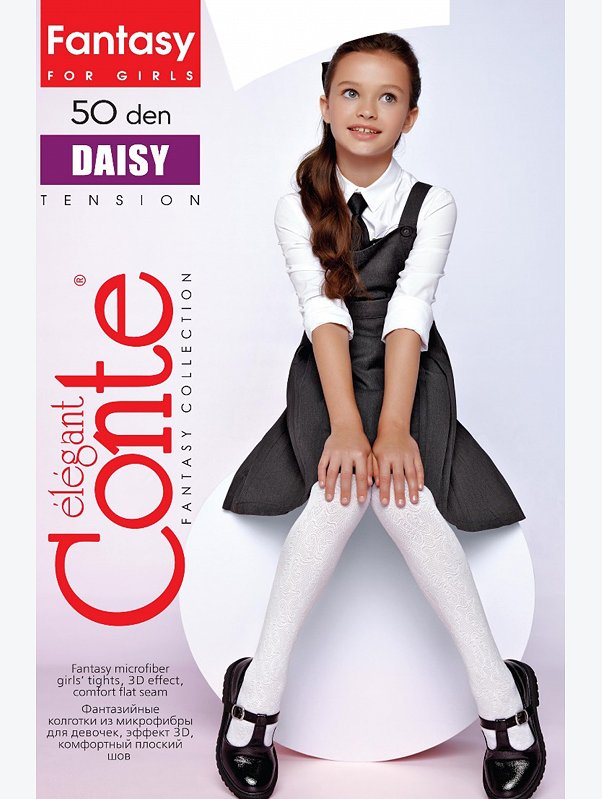 Плотные эластичные колготки для девочки из микрофибры Conte Elegant