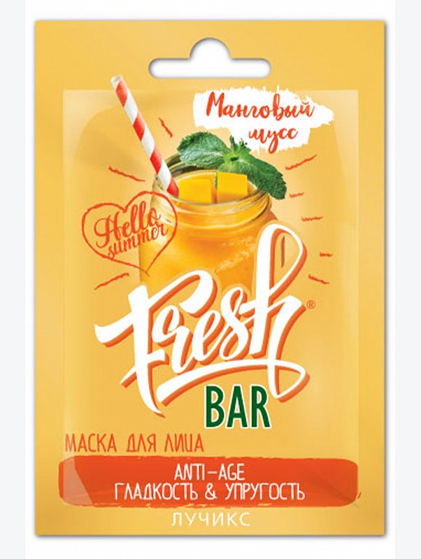 Маска для лица anti-age гладкость и упругость Манговый мусс 12 мл FreshBAR