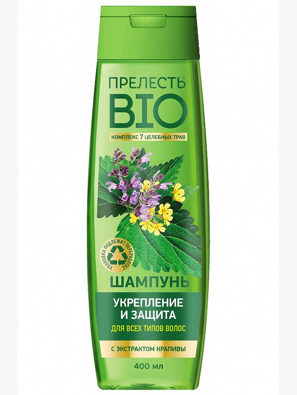 Шампунь для волос Прелесть Био Укрепление и Защита для всех типов волос, 400 мл Прелесть Био