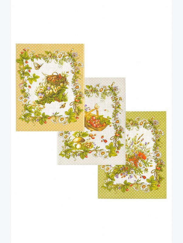 Набор полотенец из рогожки 3 шт АртДизайн