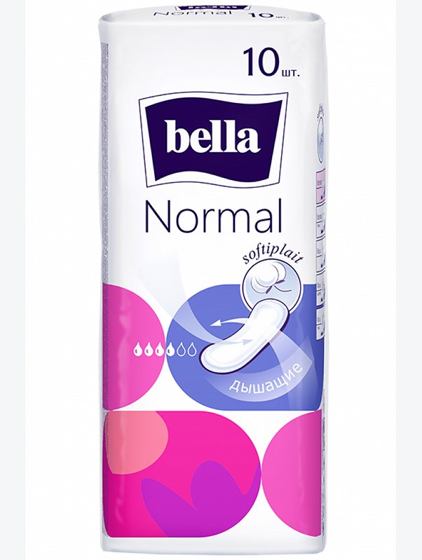 Женские гигиенические прокладки без крылышек Bella Normal 10 шт Bella
