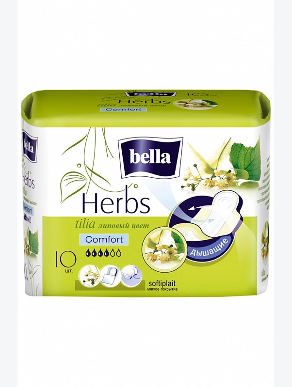 Женские гигиенические прокладки с крылышками bella Herbs tilia comfort 10 шт. Bella
