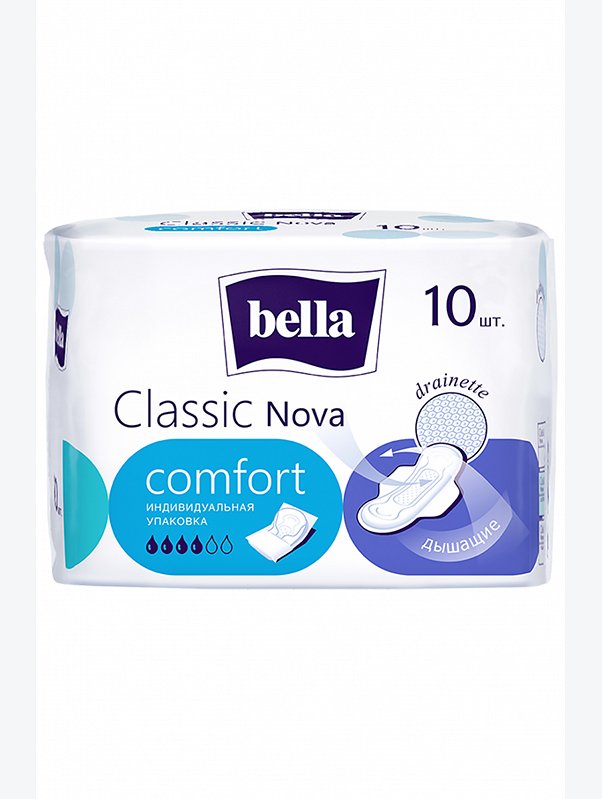Прокладки женские гигиенические впитывающие bella Classic Nova сomfort 10 шт. Bella