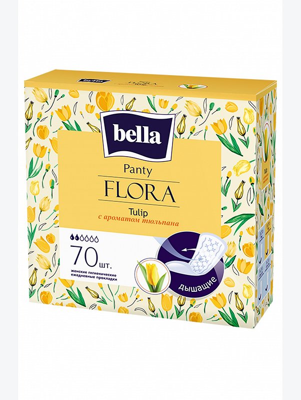 Женские ароматизированные ежедневные прокладки bella FLORA Tulip 70 шт. Bella