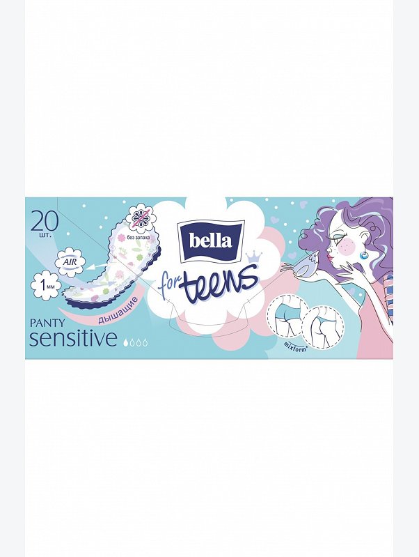 Женские ежедневные прокладки bella for teens sensitive 20 шт. Bella