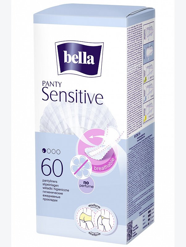 Женские ультратонкие ежедневные прокладки bella Panty Sensitive 60 шт. Bella