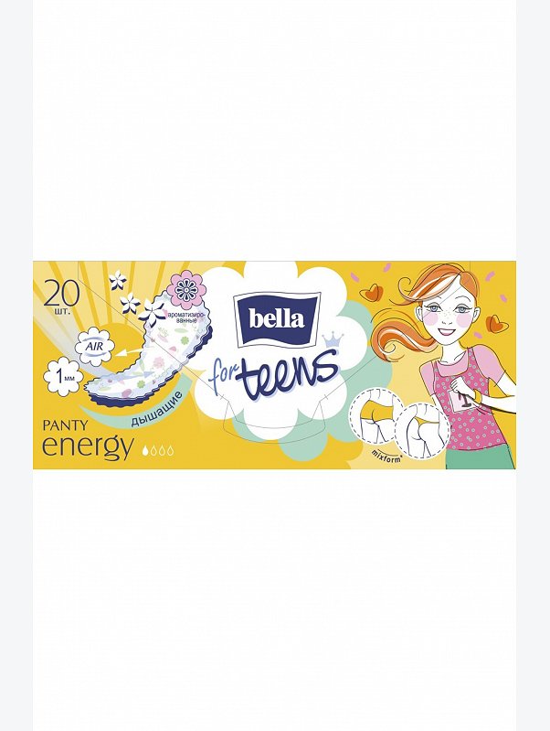 Женские ежедневные прокладки bella for teens energy 20 шт. Bella