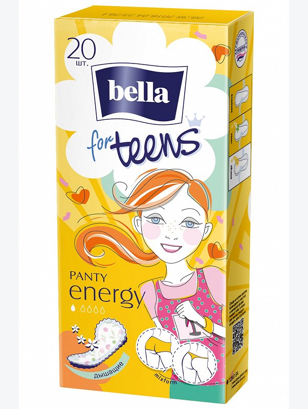 Женские ежедневные прокладки bella for teens energy 20 шт. Bella