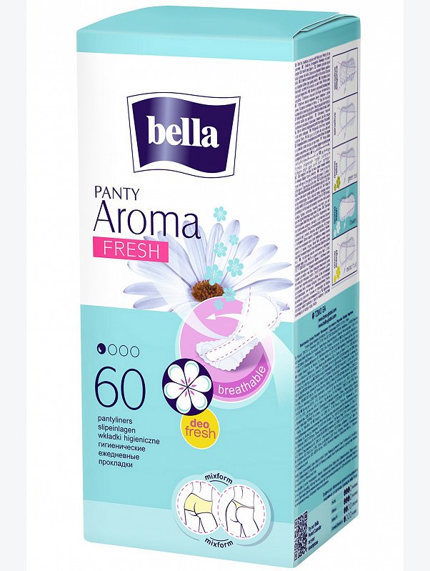 Женские ультратонкие ежедневные прокладки bella panty Aroma fresh 60 шт. Bella