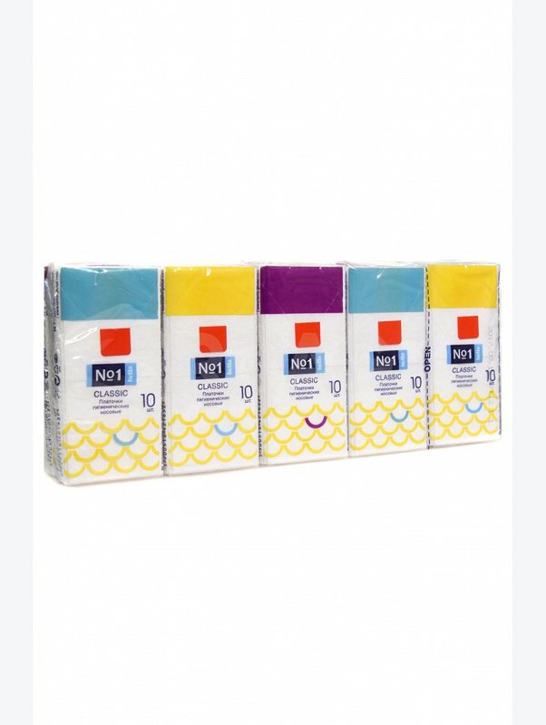 Носовые платочки bella №1 Classic двухслойные 10x10 шт. Bella