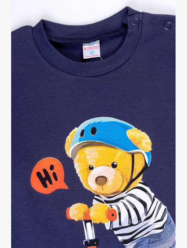 Хлопковый лонгслив для мальчика Bonito