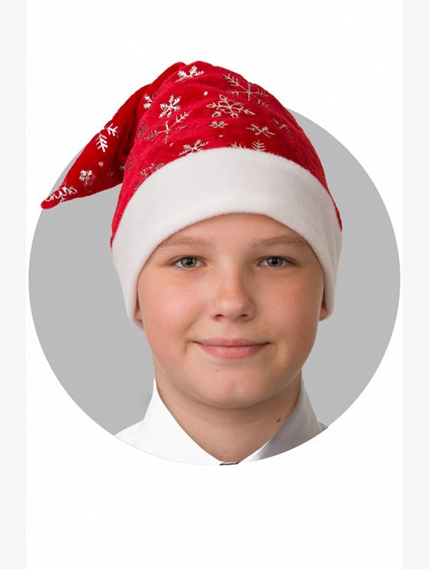 Колпак детский новогодний со снежинками Jeanees
